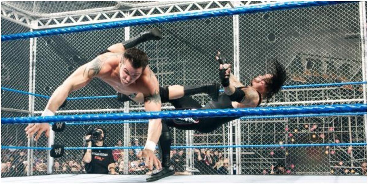 WWE Randy Orton Dropkicking Undertaker