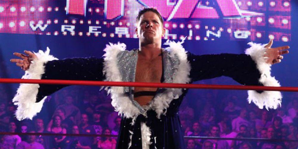 AJ Styles in Ric Flairs robe