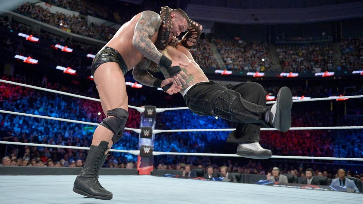 WWE Jeff Hardy Performing A Twist Of Fate On Randy Orton