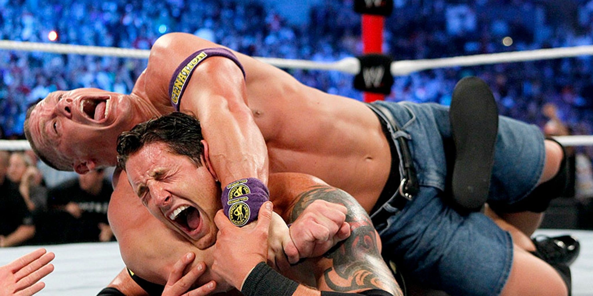John Cena with the STFU on Wade Barrett