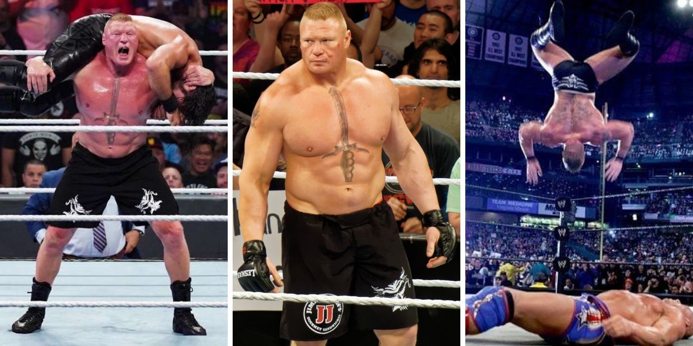 Brock Lesnar vs Seth Rollins and Brock Lesnar vs Kurt Angle