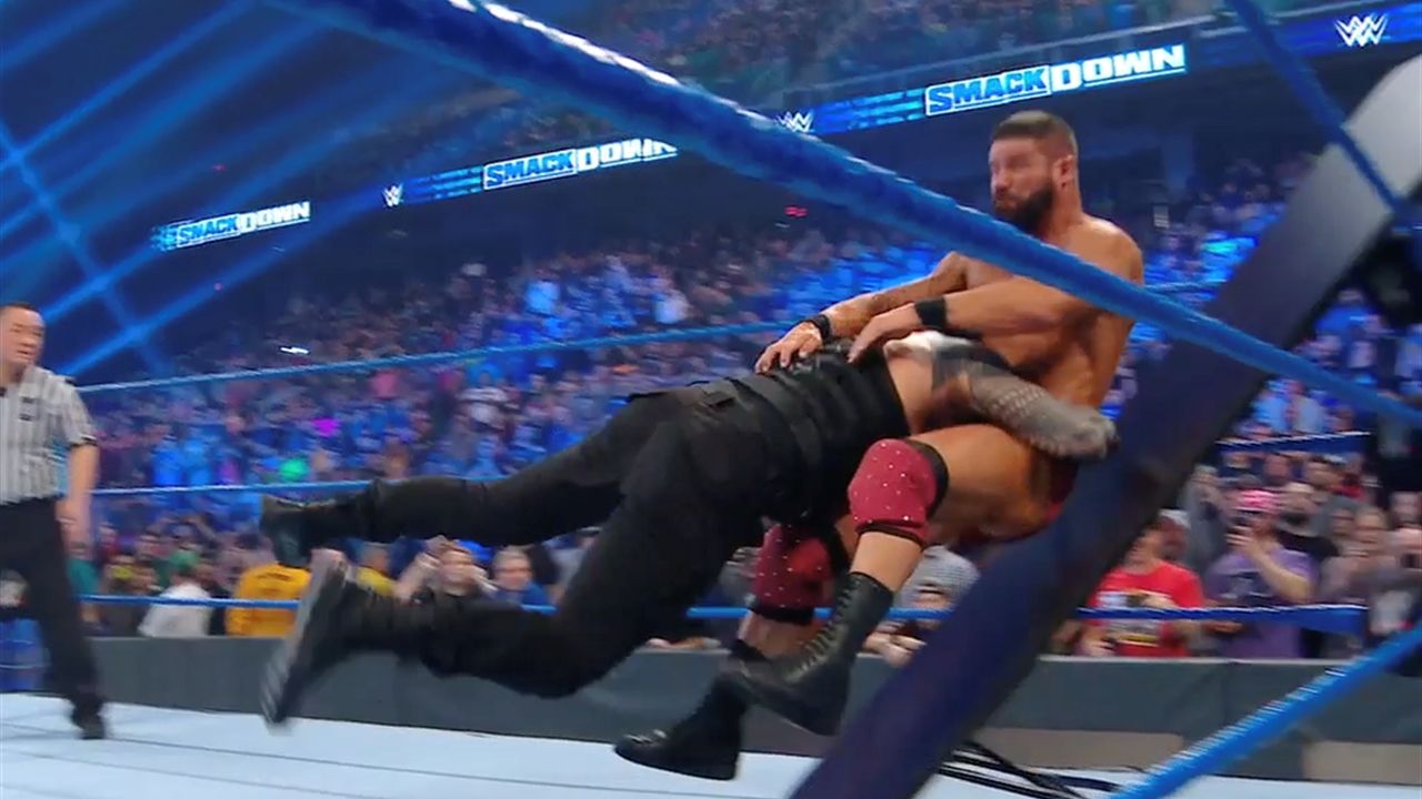 WWE Roman Reigns Spearing Robert Roode Through A Table