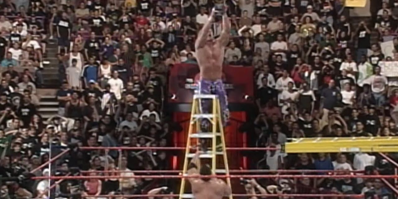 The Rock versus Triple H Ladder match Summerslam