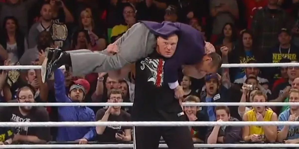 Brock Lesnar F5s Vince McMahon
