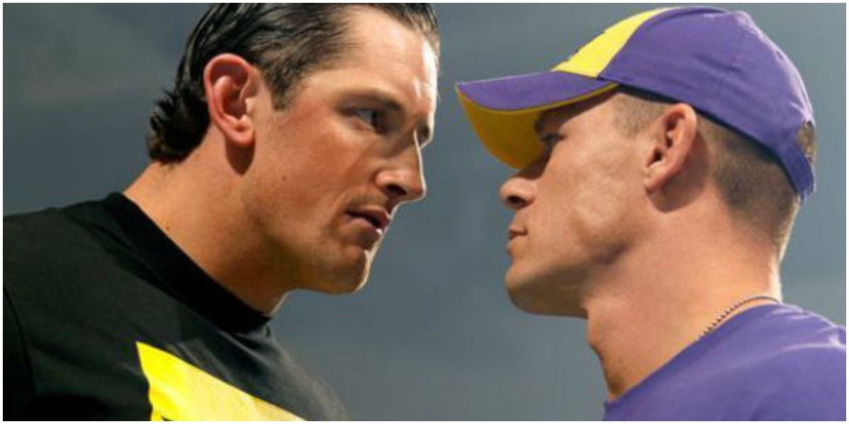 WWE Wade Barrett And John Cena Staring At Each Other