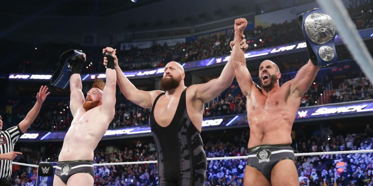 Big Show and The Bar celebrating on SmackDown