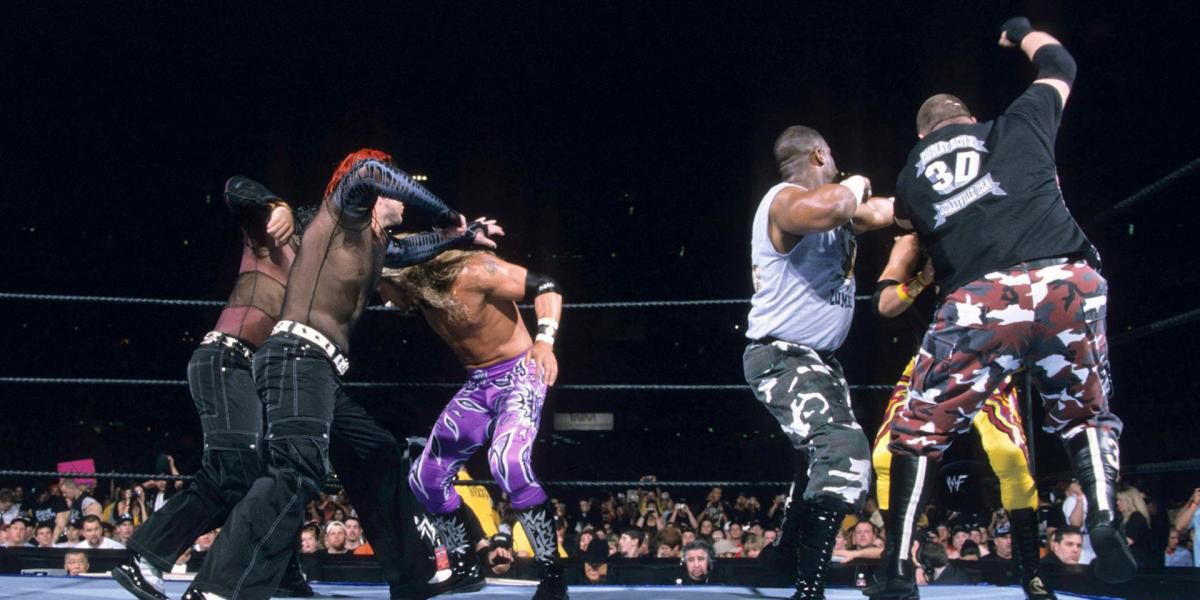 Edge and Christian vs Hardy Boyz vs Dudley Boyz in a TLC match