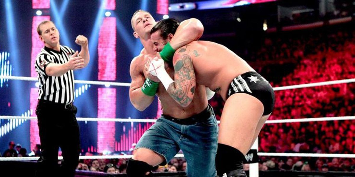 John Cena fighting CM Punk