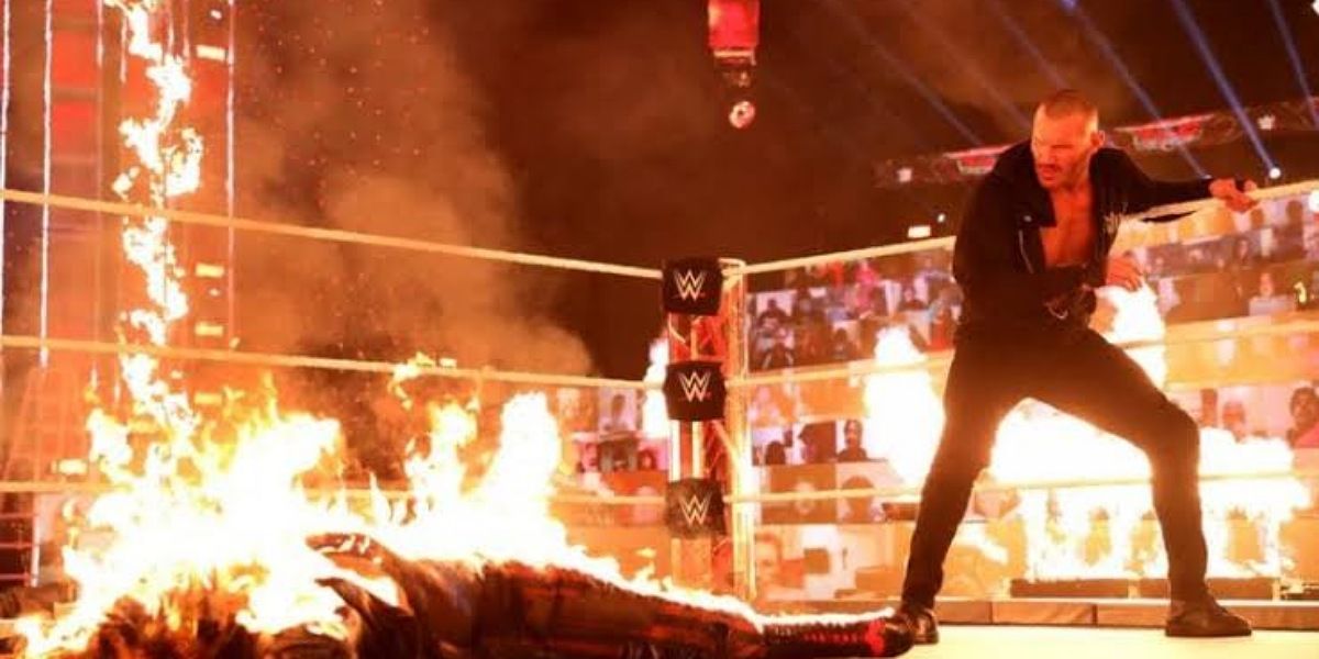 Randy Orton Burning The Fiend