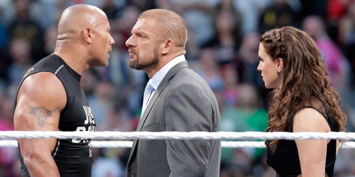 The Rock and Triple H at WrestleMania