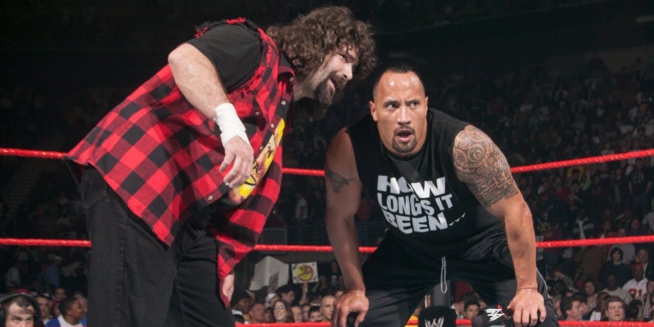 The Rock and Mick Foley