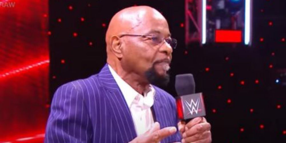 Teddy Long on the Monday Night Raw stage.