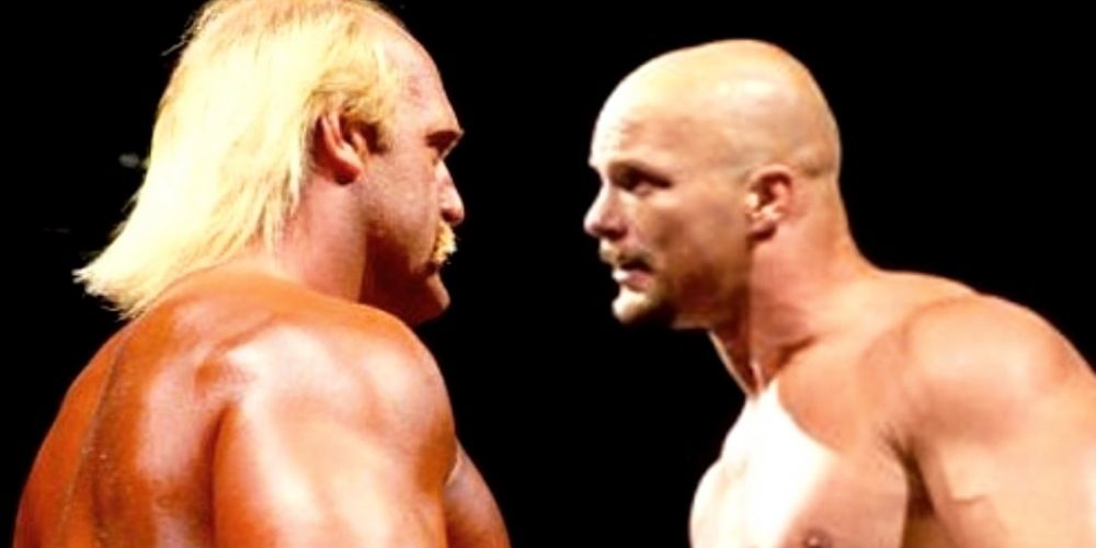 Steve Austin and Hulk Hogan face-to-face.