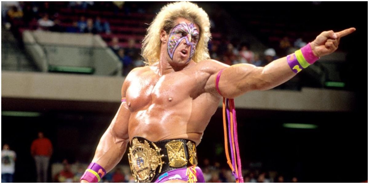 The Ultimate Warrior pointing in ring
