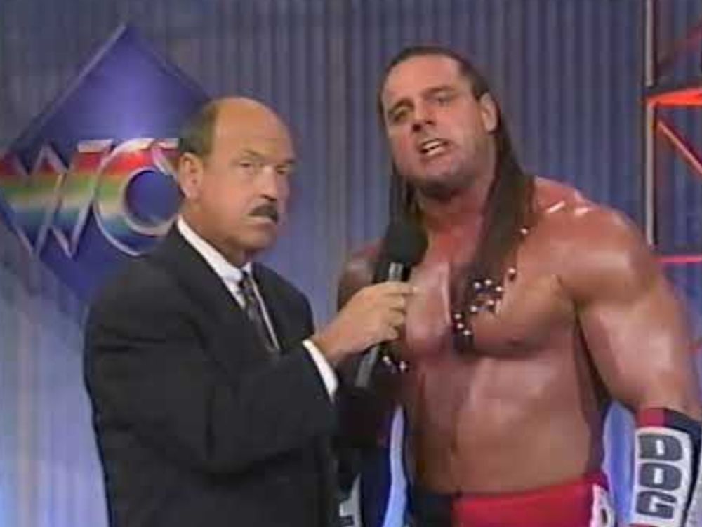 British Bulldog and Mean Gene Okerlund in WCW