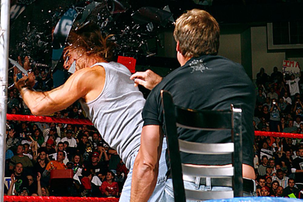Chris Jericho attacks Shawn Michaels on The Highlight Reel