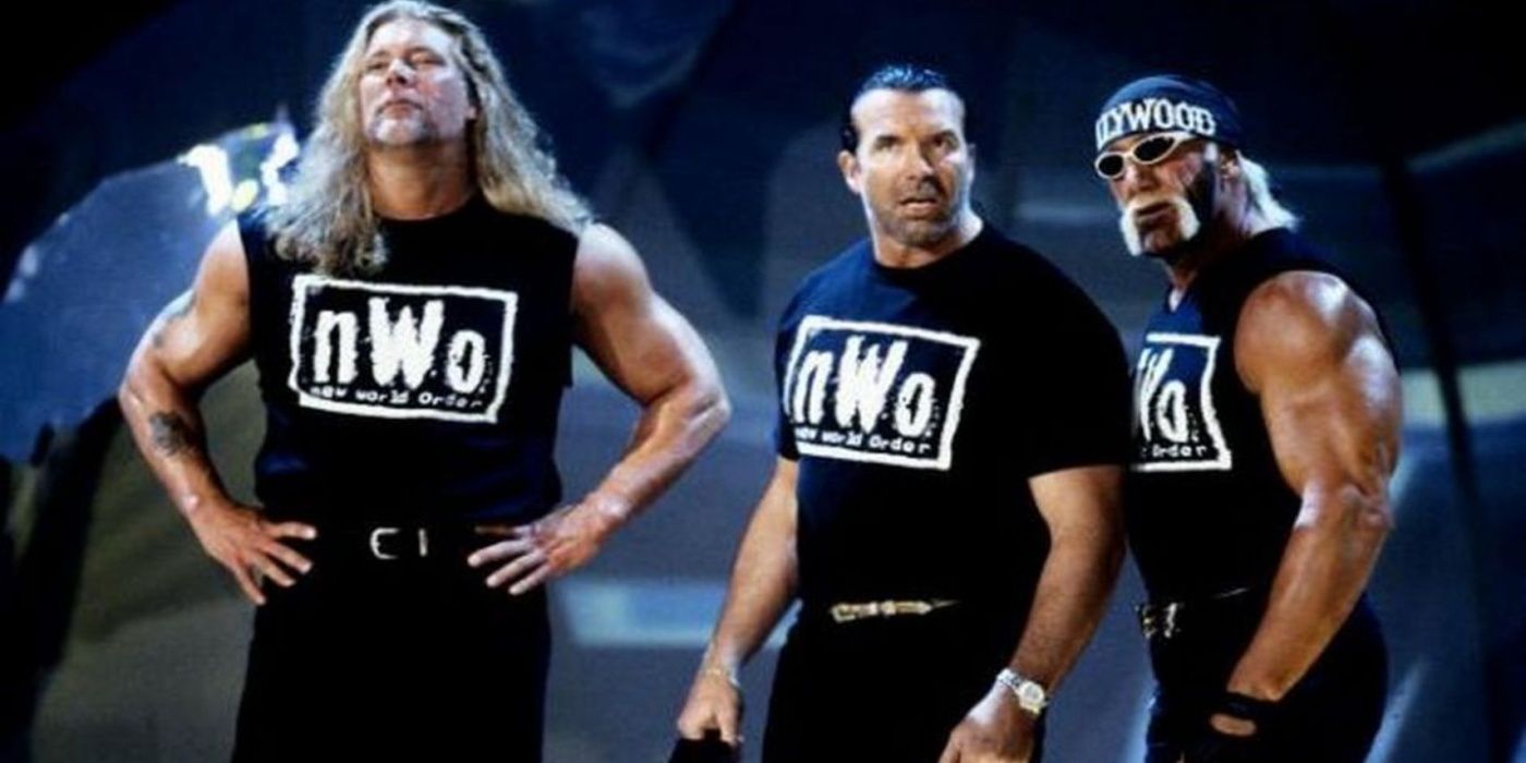 Hulk Hogan, Kevin Nash and Scott Hall of the nWo.
