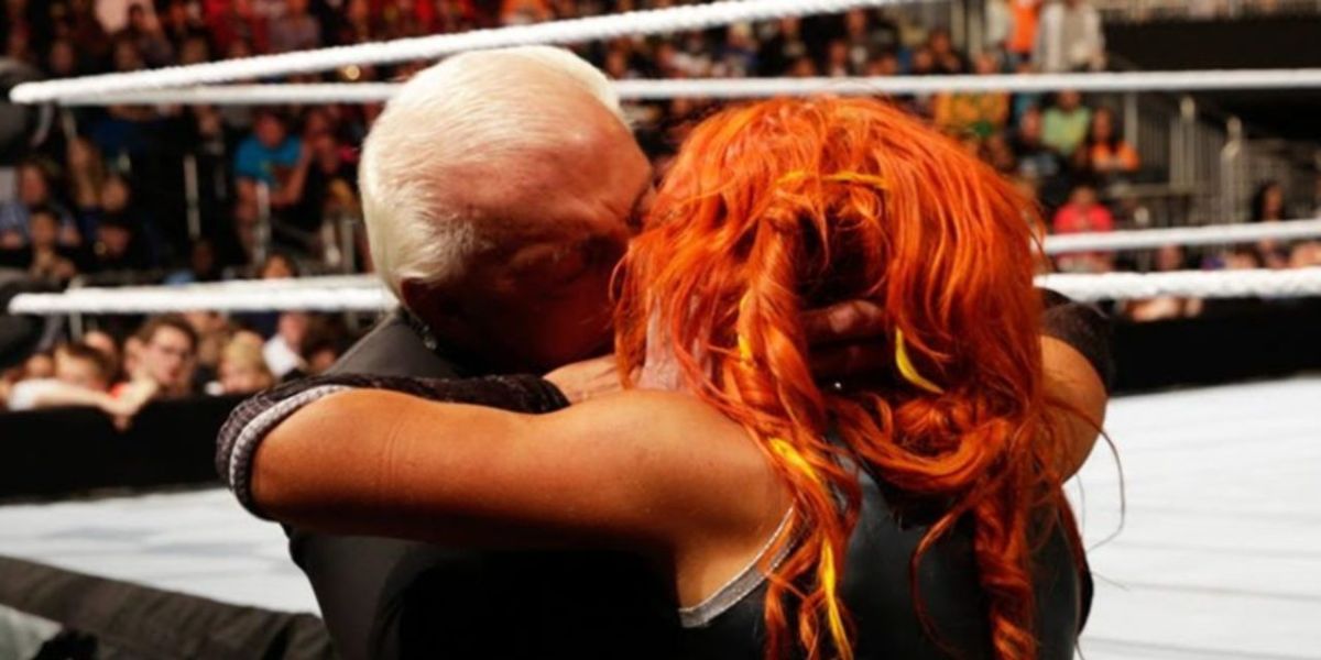 Ric Flair Kisses Becky Lynch