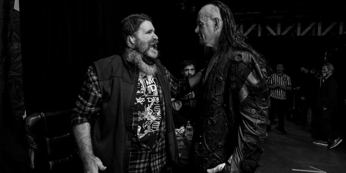 The Undertaker backstage with Mick Foley