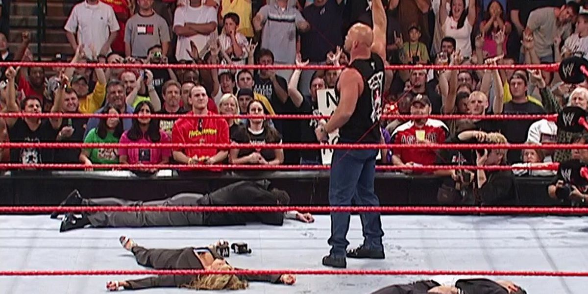 Steve Austin stuns the McMahon family