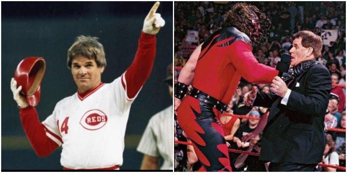 Pete Rose At A Baseball Game And At WrestleMania