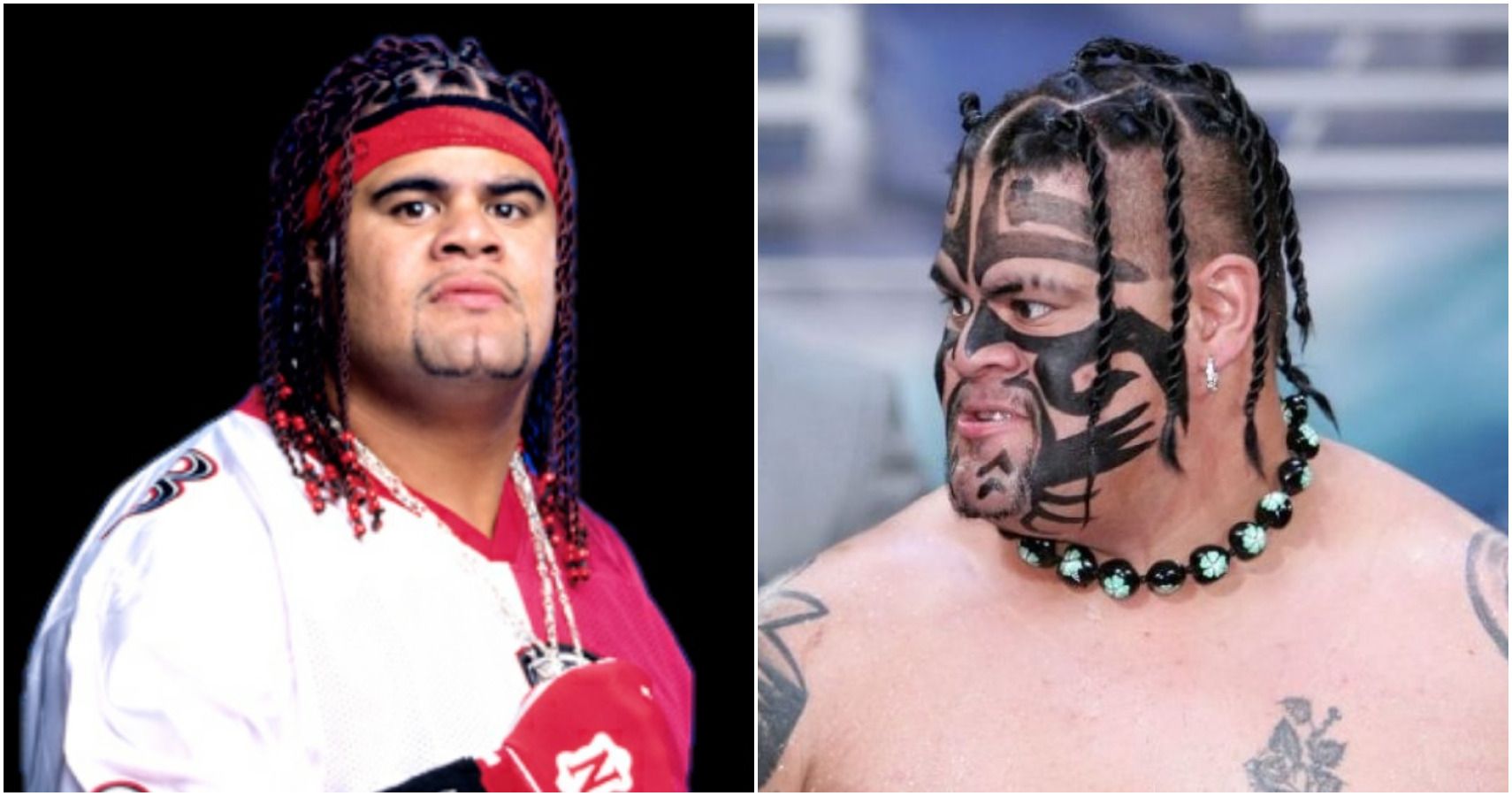 Edward Smith Fatu as Jamal (left) and Umaga (right).