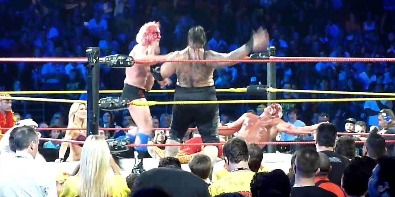 Ric Flair and Umaga vs Hulk Hogan