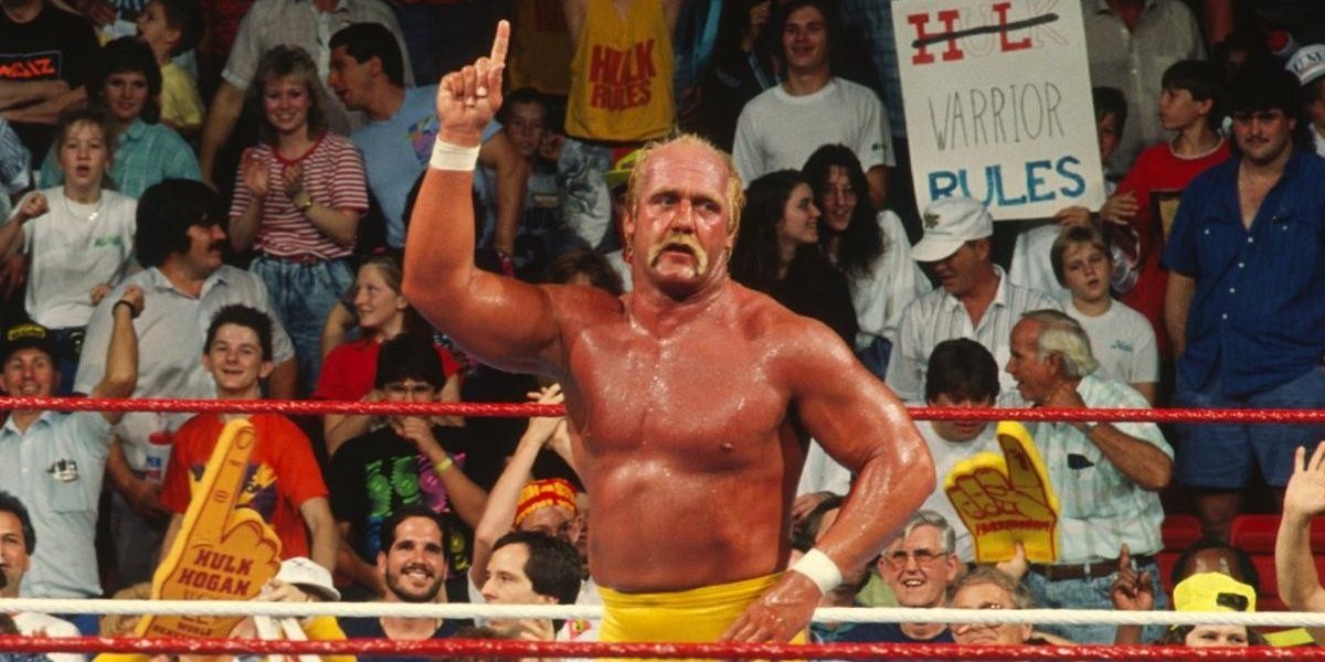 Hulk Hogan celebrating in the ring