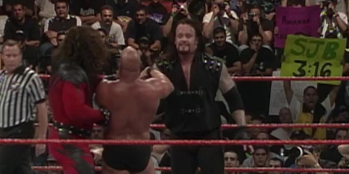 Kane vs. The Undertaker vs. Steve Austin (In Your House 24: Breakdown)