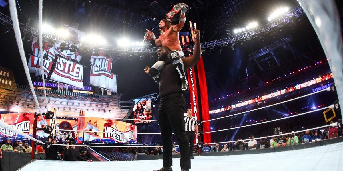 Omos and AJ Styles as Raw Tag Team Champions