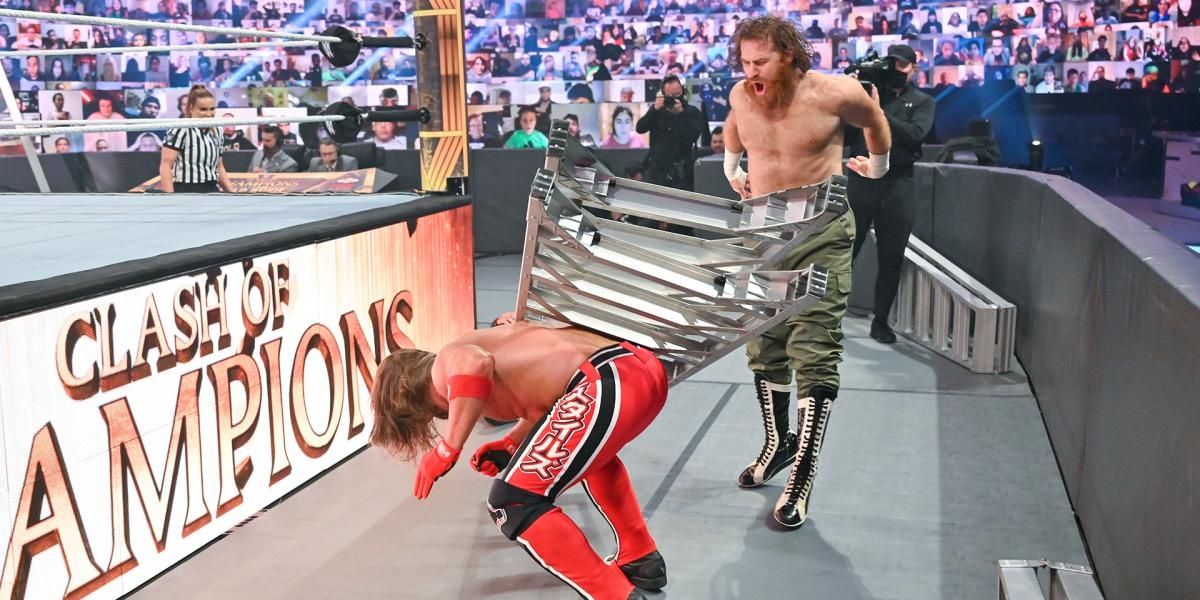 Sami Zayn v Jeff Hardy v AJ Styles Clash of Champions 2020 Cropped