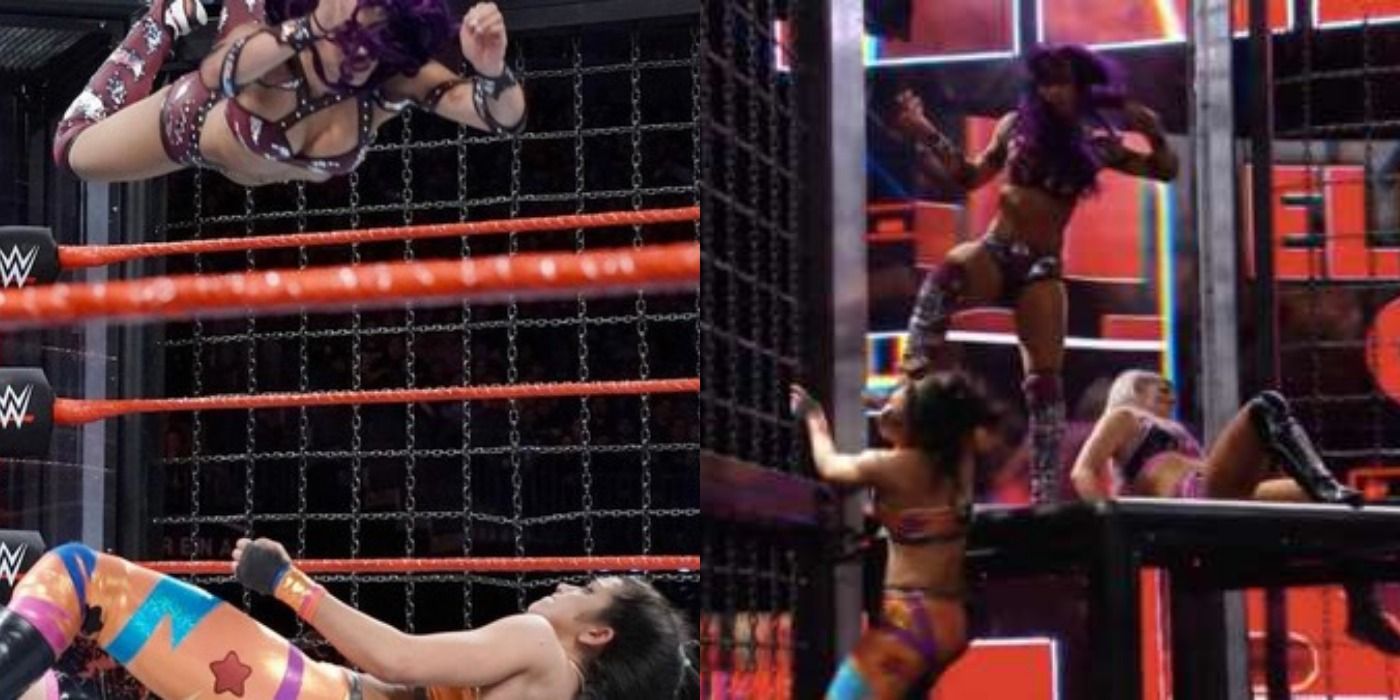 Sasha Banks turns on Bayley inside Elimination Chamber