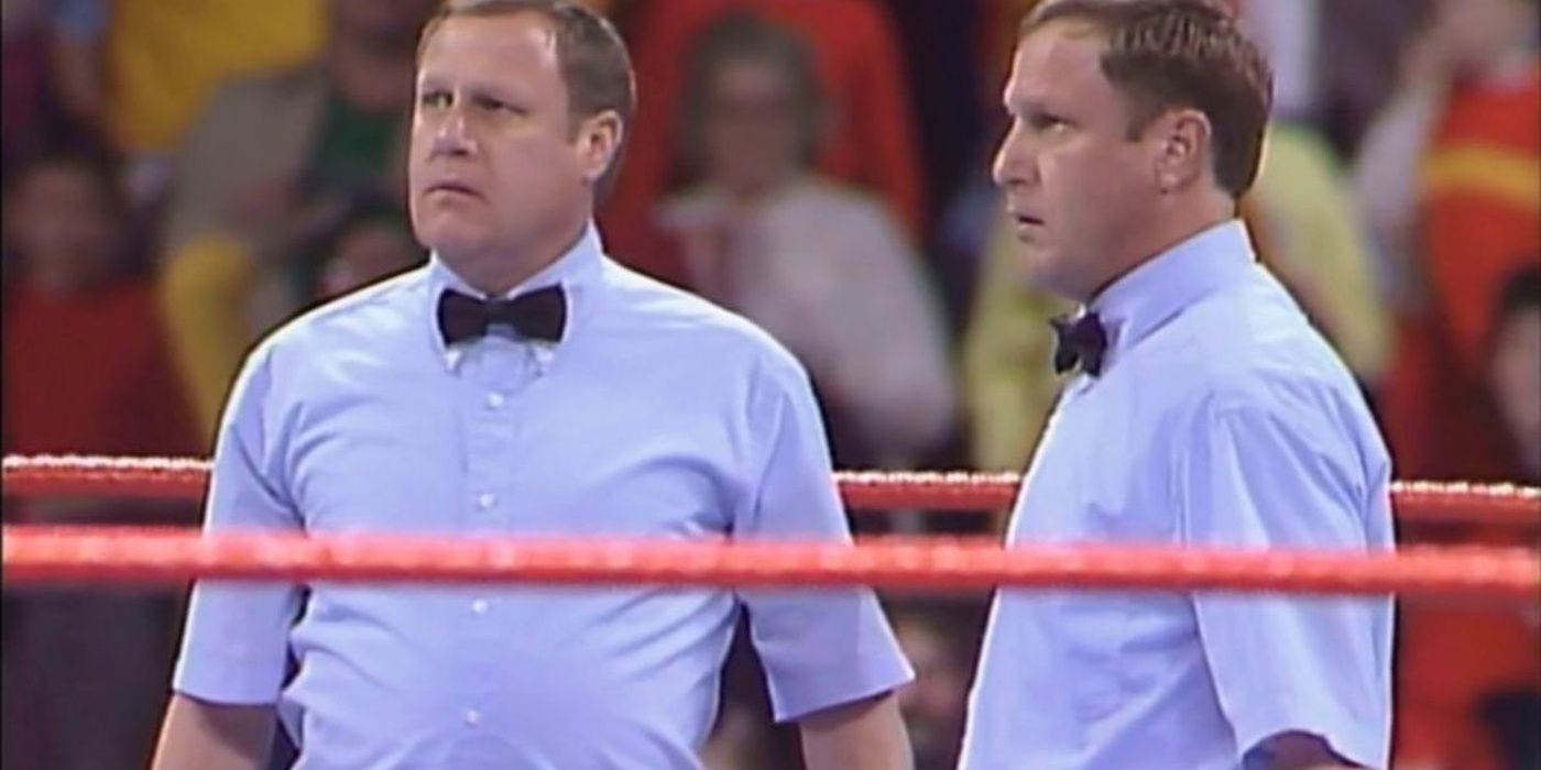 Two referees in the ring
