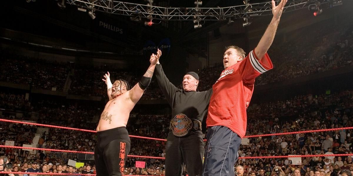Vince McMahon, Shane & Umaga v Bobby Lashley Backlash 2007