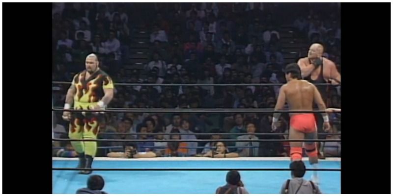 Vader and bam bam bigelow Vs. Hiroshi Hase &amp; Keiji Muto (NJPW Explosion Tour 1992