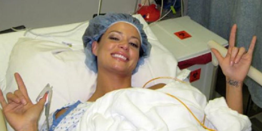 Candice Michelle after surgery