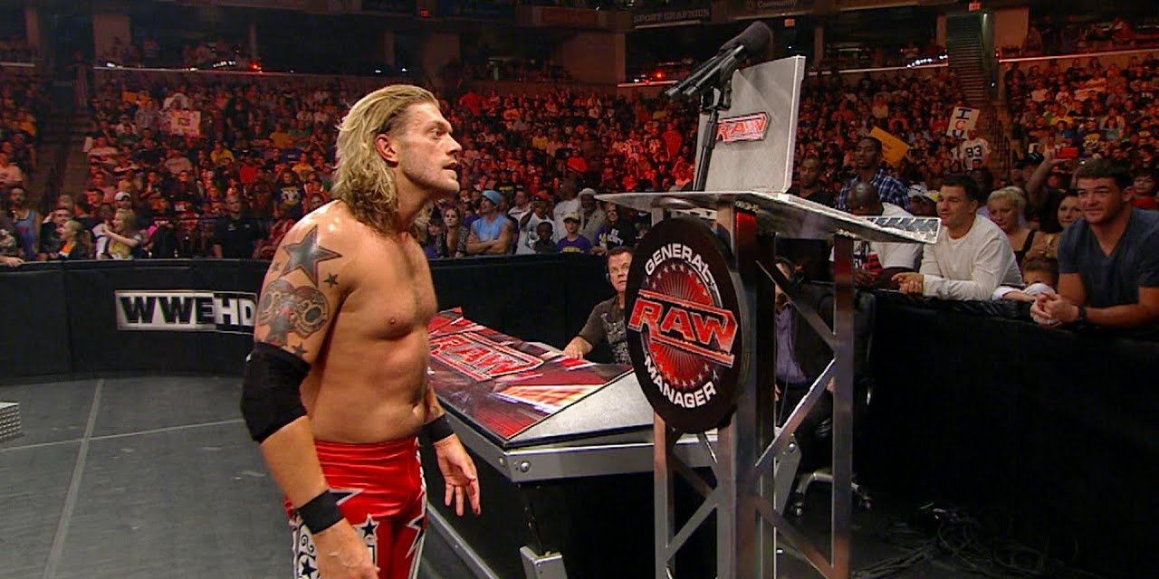 Edge confronts the Anonymous Raw GM