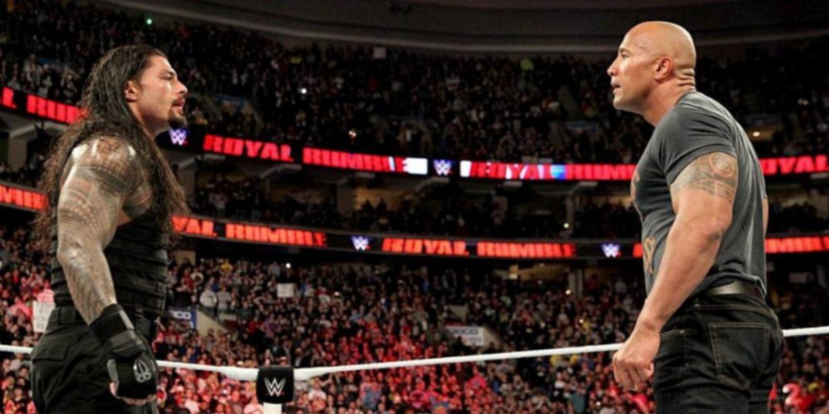 The Rock &amp; Roman Reigns Royal Rumble 2015