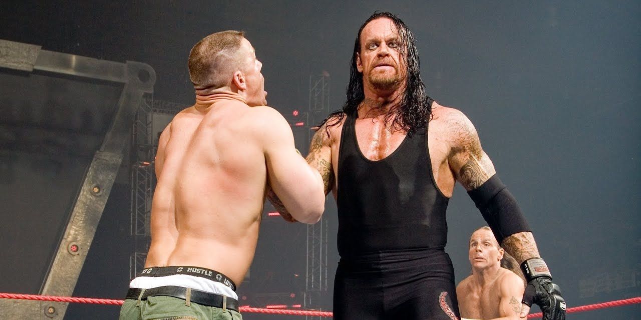 The Undertaker vs John Cena and Shawn Michaels