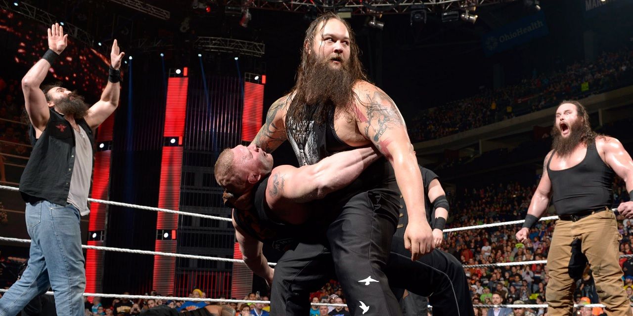 The Wyatt Family attacks Brock Lesnar
