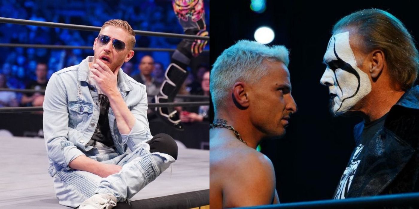 AEW - Orange Cassidy and Sting and Darby Allin facing off