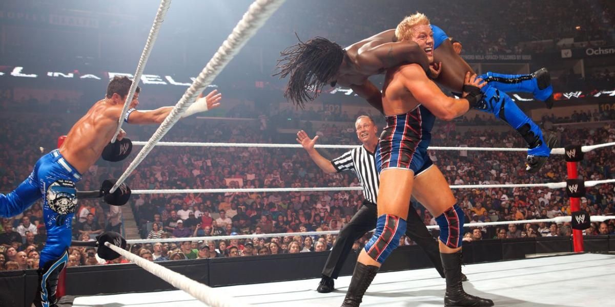Air Boom v Dolph Ziggler &amp; Jack Swagger Hell in a Cell 2011 Cropped
