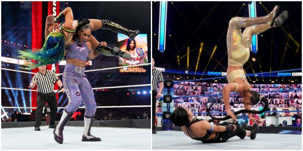 Bianca Belair in-ring skills. Belair vs Sasha bank WrestleMania