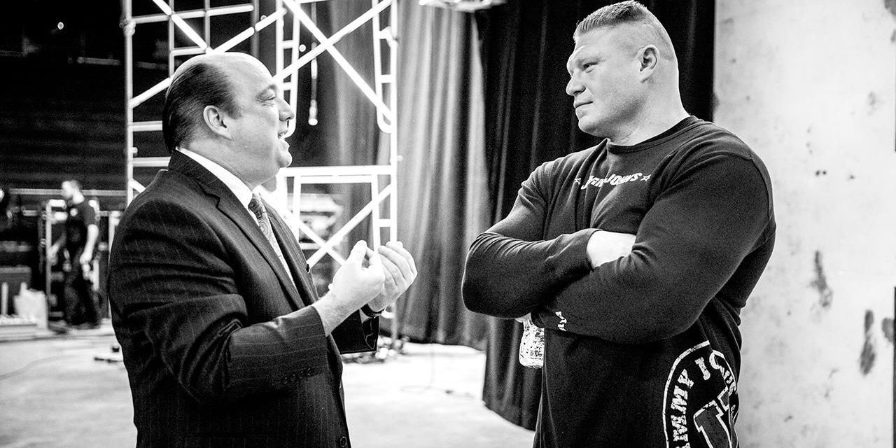 Brock Lesnar backstage with Paul Heyman