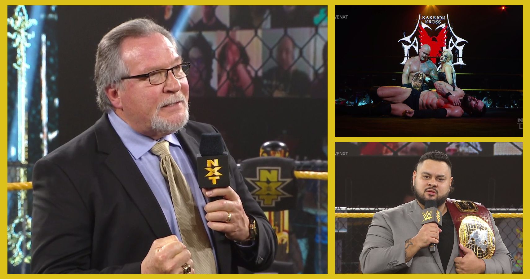 The Million Dollar Man Ted DiBiase, NXT Champion Karrion Kross, and Bronson Reed on NXT 5/25/2021