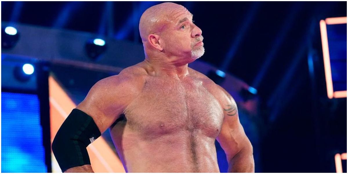 Goldberg in ring hands at side