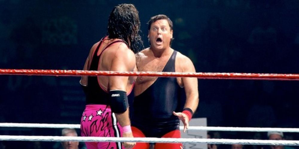 Bret Hart scaring Jerry The King Lawler at King of the Ring 1995