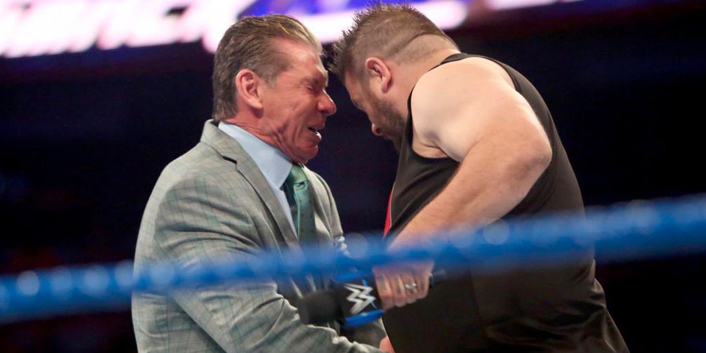 Kevin Owens headbutts Vince McMahon on SmackDown Live