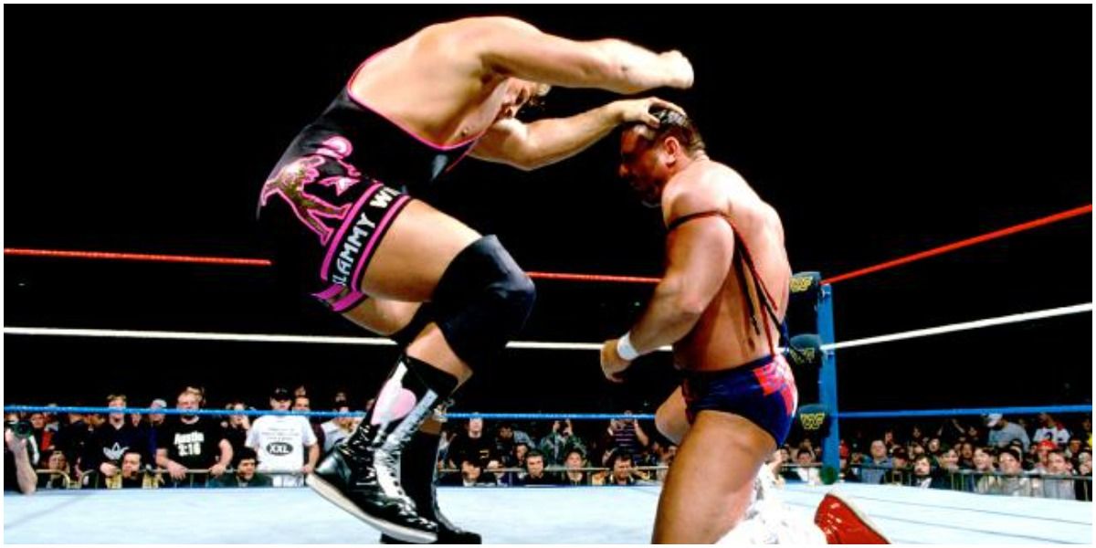 Owen Hart vs The British Bulldog in the ring