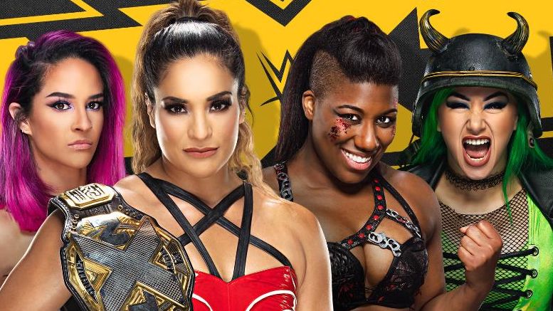 NXT Superstars Dakota Kai, Raquel González, Ember Moon, and Shotzi Blackheart tag team action on NXT 5/25/2021